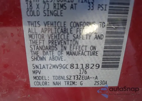 2016 Nissan Rogue Sl z USA, uszkodzony, nr VIN 5N1AT2MV9GC811829